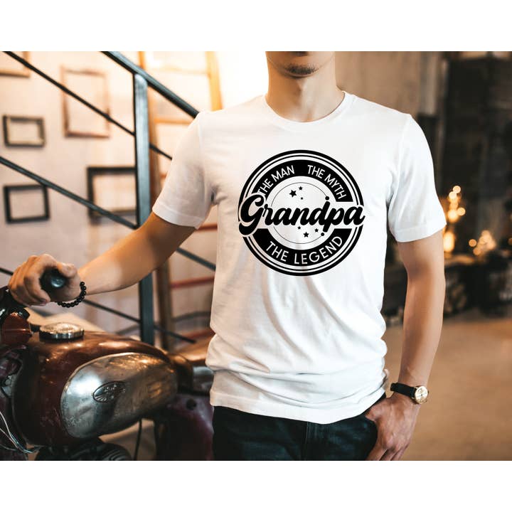 Grandpa The Man The Myth The Legend T-Shirt or Crew Sweatshirt for wholesale by Peach Closet