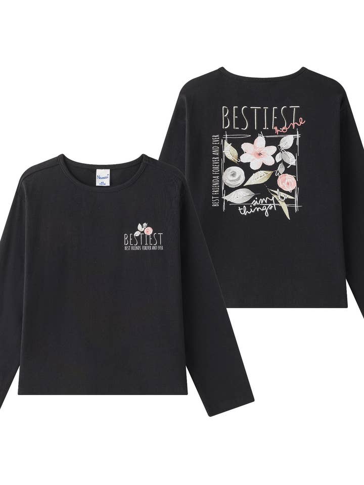 Langærmet T-shirt med faldne skuldre JGI65789 for engroshandel hos Newness Kids