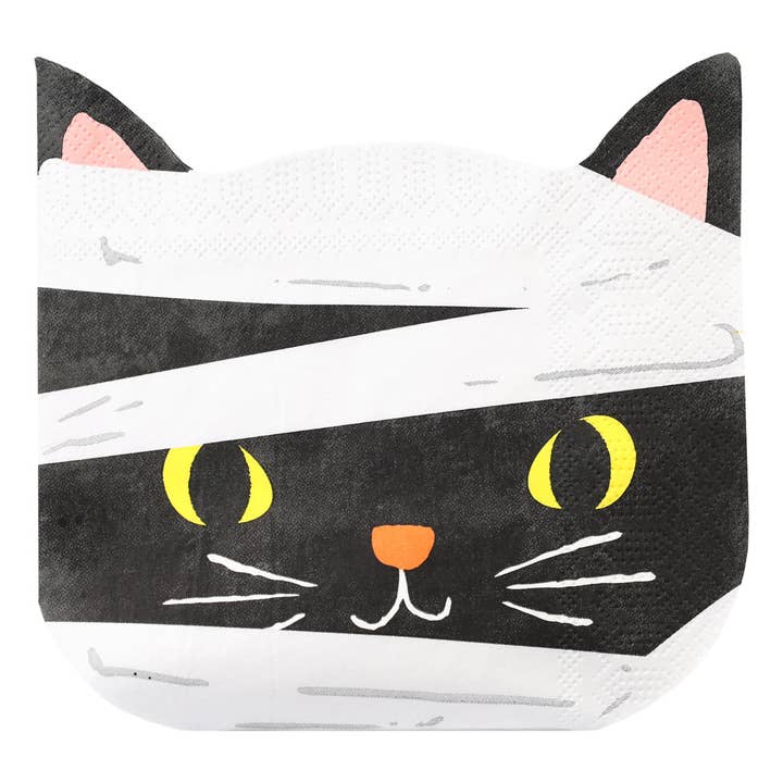 Talking Tables UK - Wholesale Disposable napkin - Halloween Cat Shaped Paper Napkins - 20 Pack1