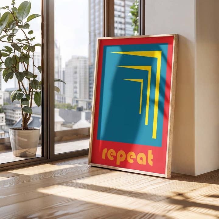REPEAT - Bauhaus Style Typography Poster for wholesale by Sera/Lina