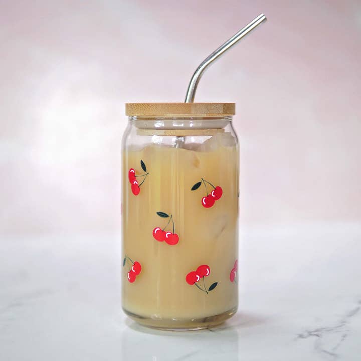 Summer Cherry Can Glass for wholesale by Forest Cove Home