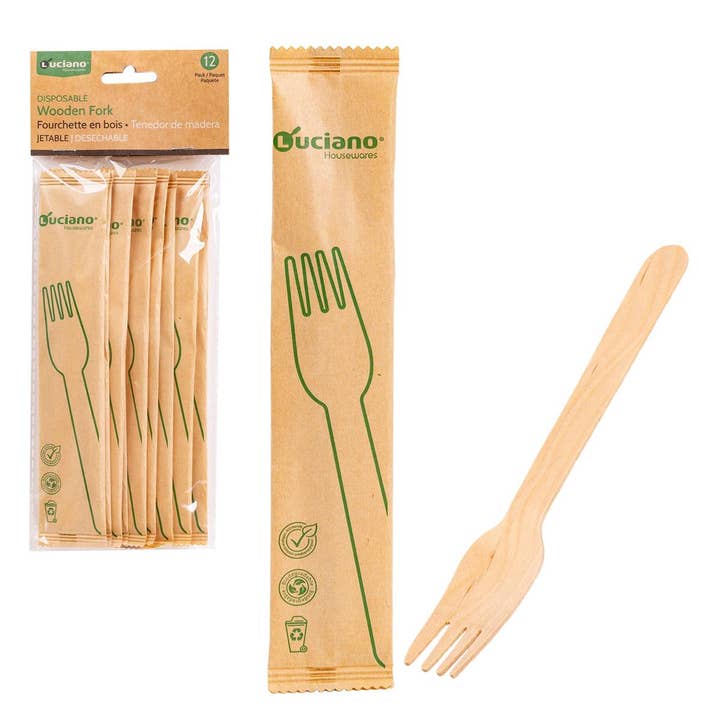 Luciano Gourmet - Wholesale Assorted Cutlery Set - Luciano Gourmet Disposable Wooden Cutlery4