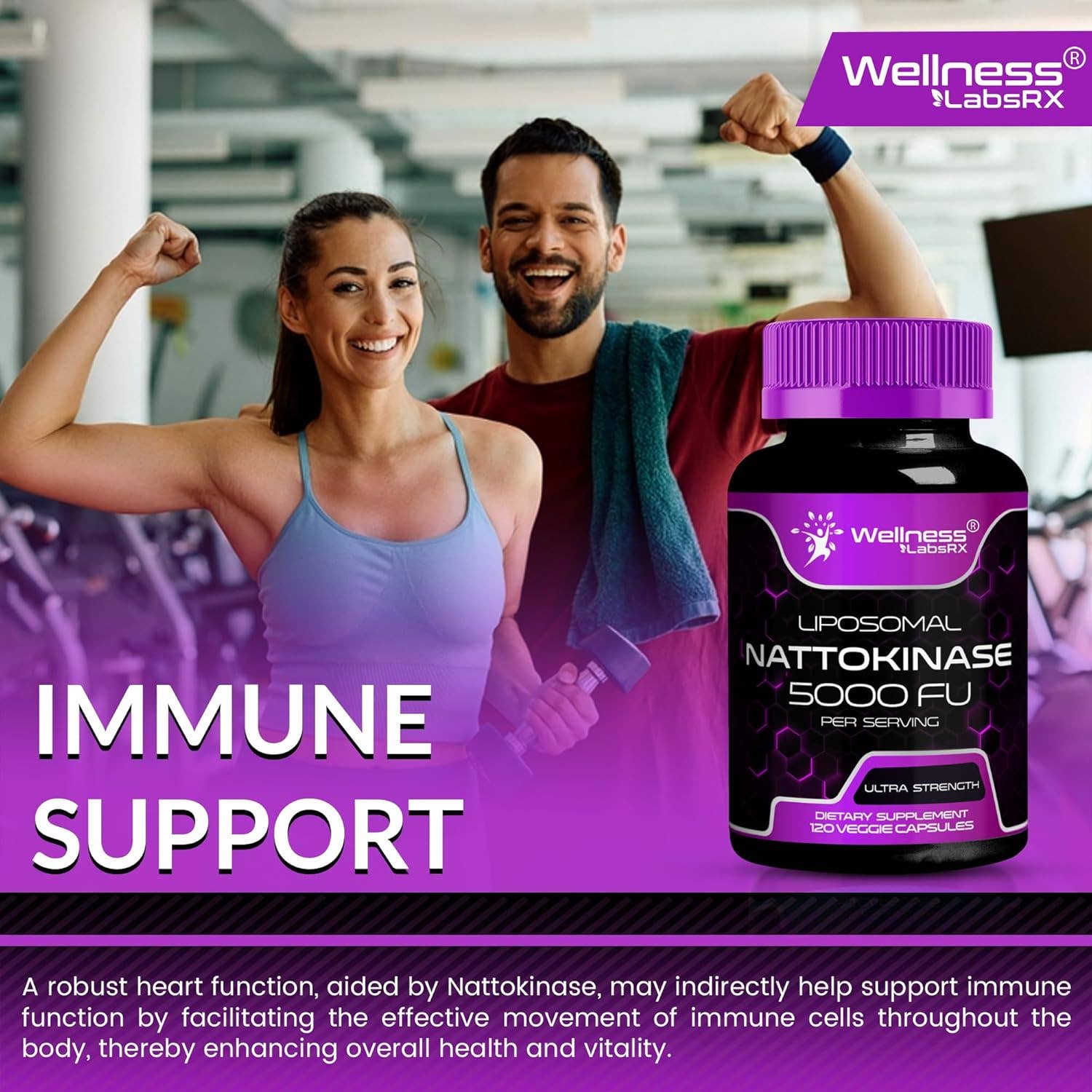 Health & Wellness Associates Inc. - Wholesale Oral Supplement/Vitamin - 5000 FU Liposomal Nattokinase – 120 Capsules6