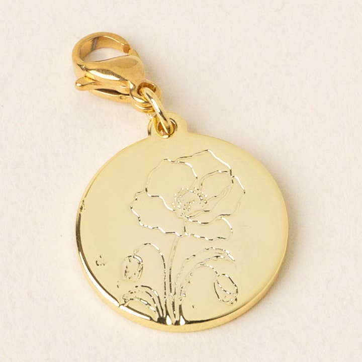 Jewelry Birth Flower Charm Gold-August for wholesale by The Darling Effect