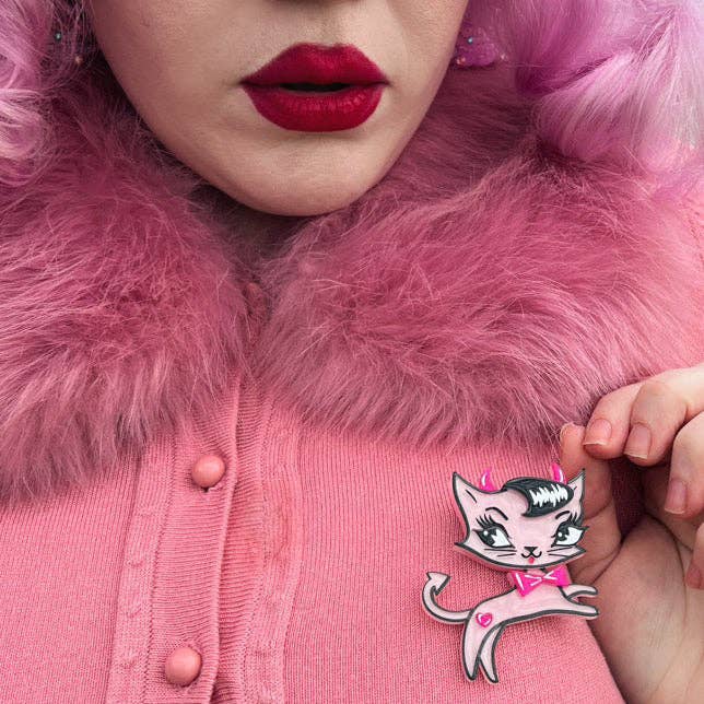 Lipstick & Chrome - Wholesale Brooch - Bad Kitty Brooch by Miss Fluff x Lipstick & Chrome2