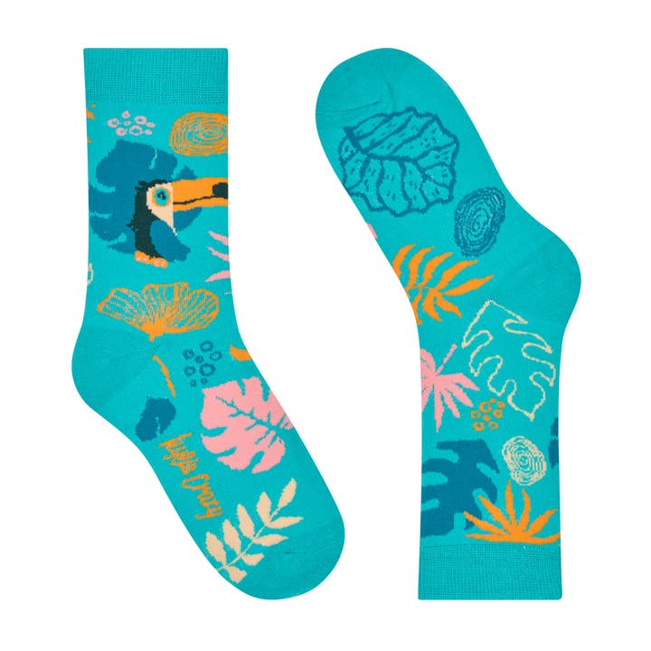 Children's cotton socks, resistant and fun. Tropical for wholesale by KYLIE CRAZY
