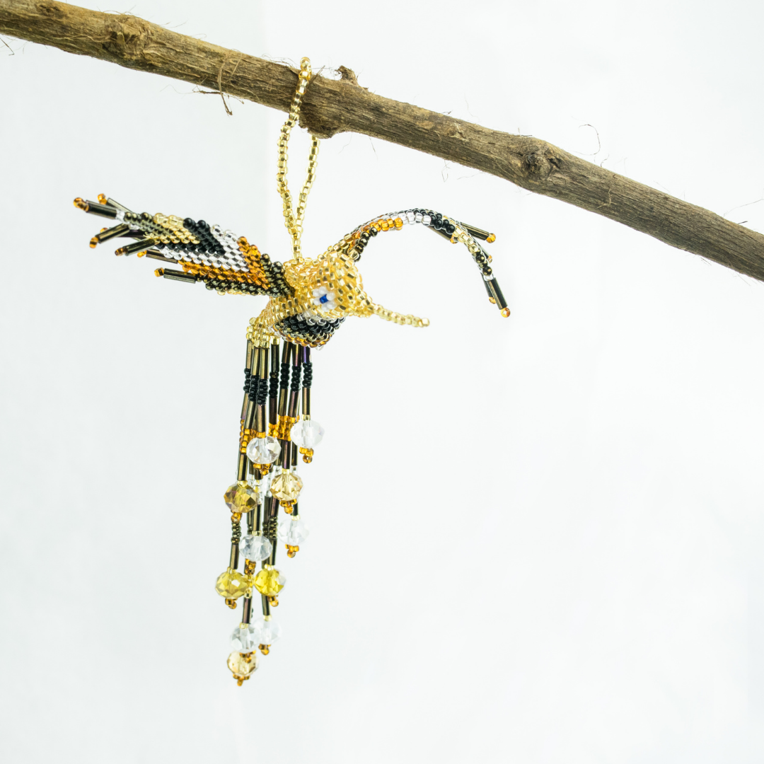 Lumily - Vente Objets de décoration - Grande ornement de perles de graine de colibri - Guatemala23