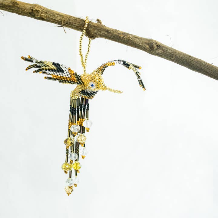 Lumily - Vente Objets de décoration - Grande ornement de perles de graine de colibri - Guatemala23