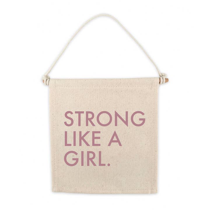 Strong Like A Girl Canvas Hang Sign - Canvas Wall Decor for wholesale by Cherrypick