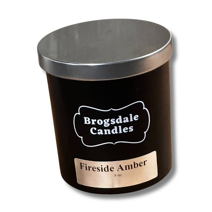 Fireside Amber Hand poured soy blend wooden wick candle. for wholesale by Brogsdale Candles