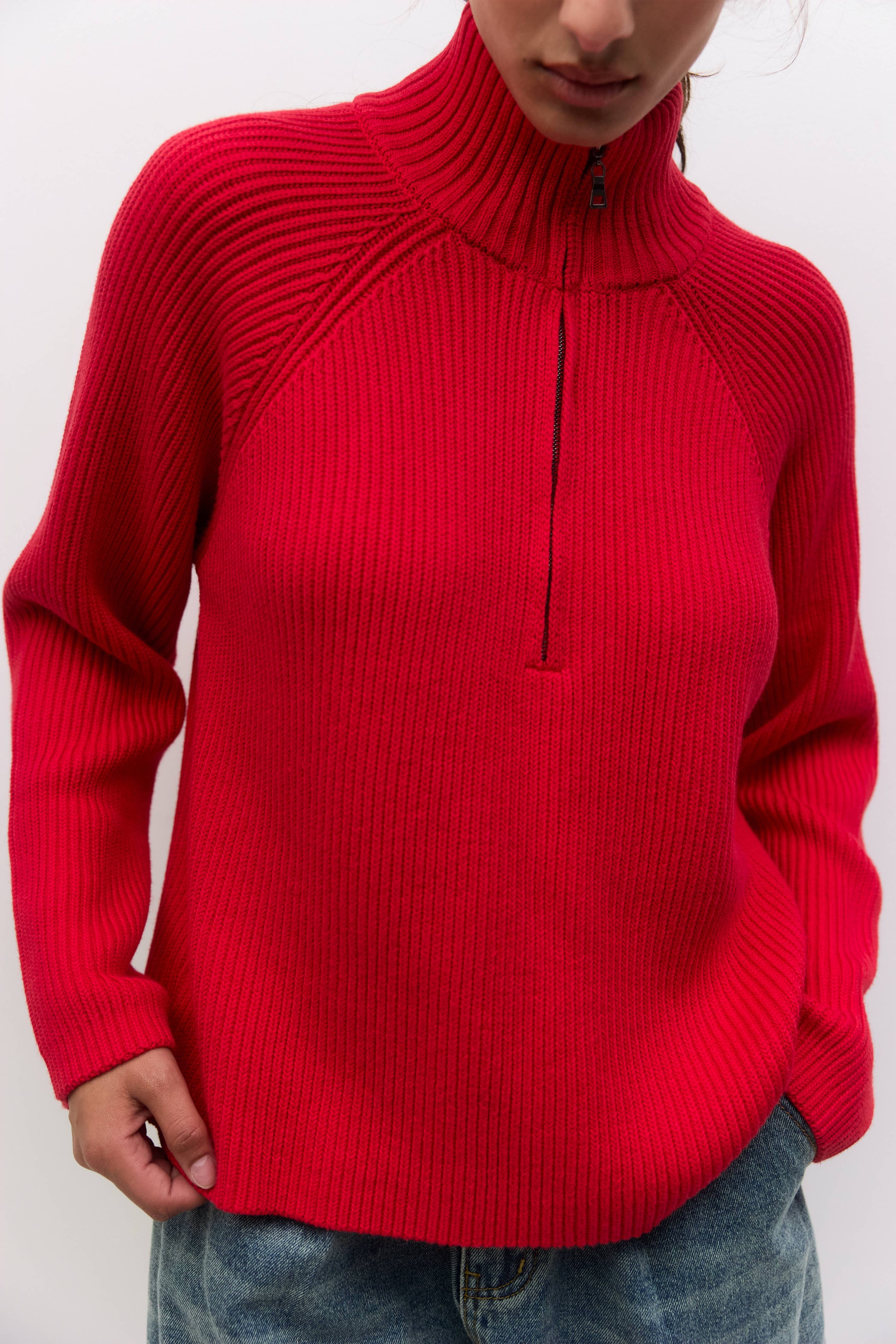 MOD REF - Wholesale Knit Sweater - Women's - The Jules Sweater | Half-Zip Chunky Sweater6