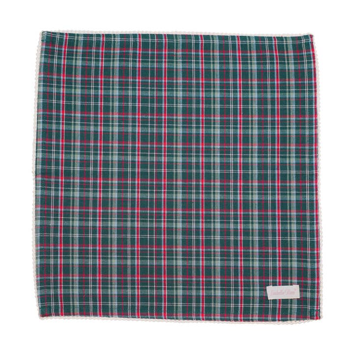 Isabelle Rose - Wholesale Dinner & cloth napkin - Napkin with lace Lisa check 40x40 cm Isabelle Rose0