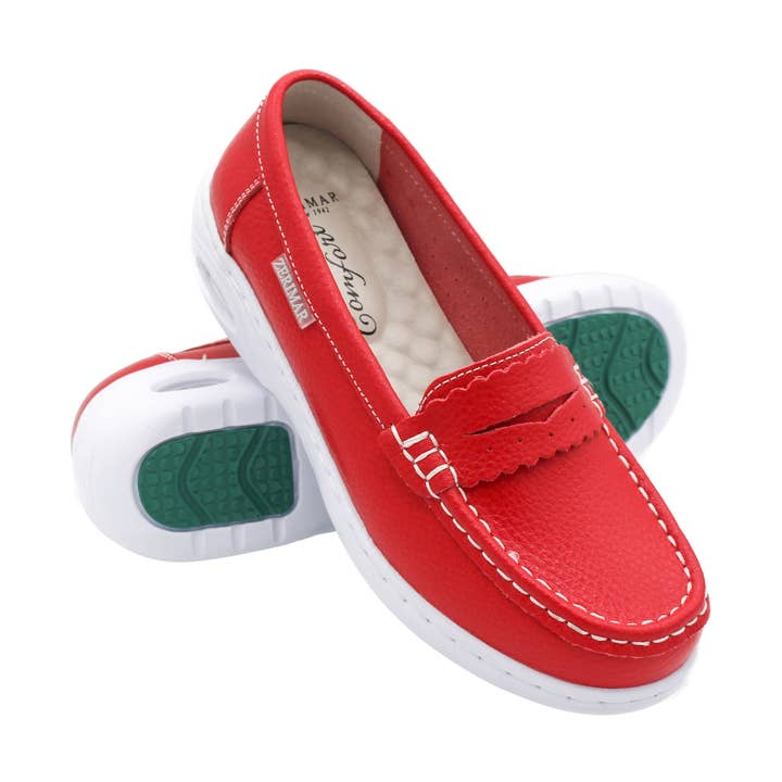 Zerimar Damen Leder Slipper - Bequeme Abendschuhe, Rot für den Großhandel von Zerimar 1942