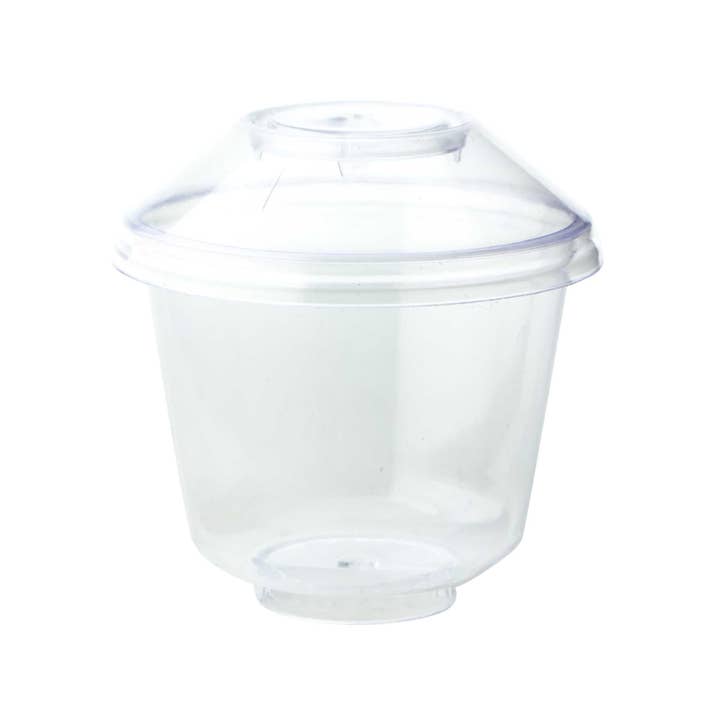 Portofino International Trading, USA - Wholesale Food Storage Container - Plastic Mini Dessert Cup with Lid 5oz - Pack of 12