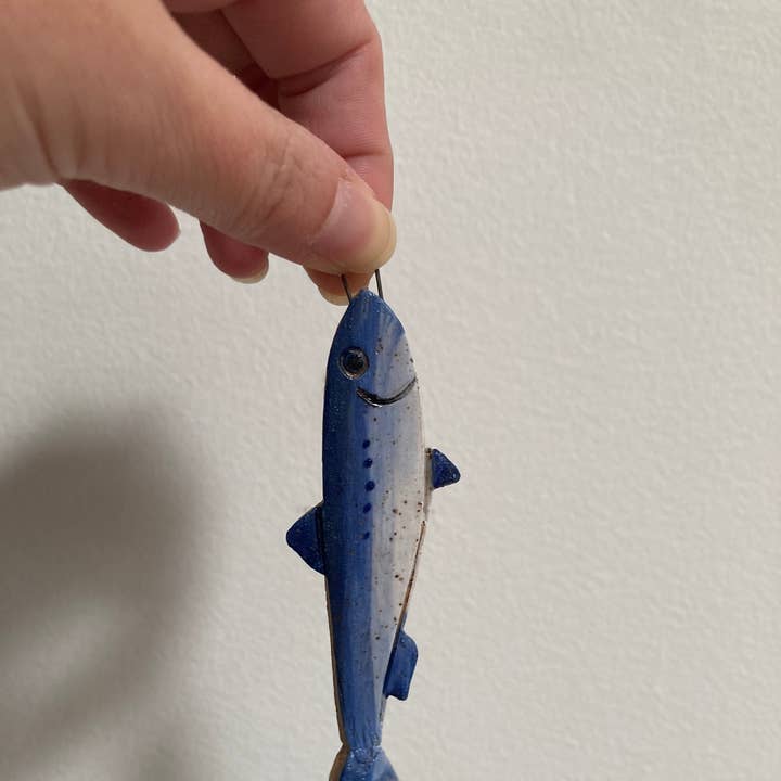 Sardine Tinned Fish Ceramic Holiday Ornament for wholesale by soft form ceramics