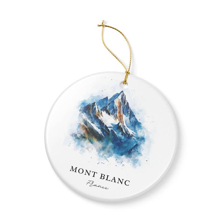Premium Travel Art - Wholesale Ornament - Mont Blanc Ornament: Unique Mont Blanc Souvenir, Mont Blanc France Xmas Decor, and Authentic Mt Blanc France Gift3