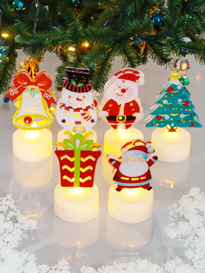 Christmas Soft White LED Metal Plate Tealight for wholesale by Cap Zone
