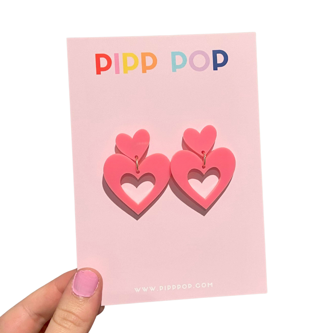 Pipp Pop - Wholesale Dangle Earrings - Big Love Dangles - 14 Colours Available2
