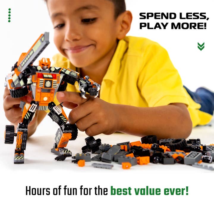 JitteryGit - Wholesale Building Set - Kids - 3-in-1 Toy Building Set (221 Pc) Robotryx Tangryp