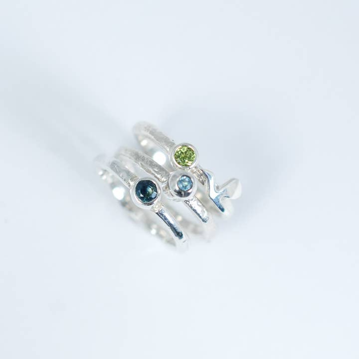 Siver stacking rings set "Nature Flight" for wholesale by Ami jewel