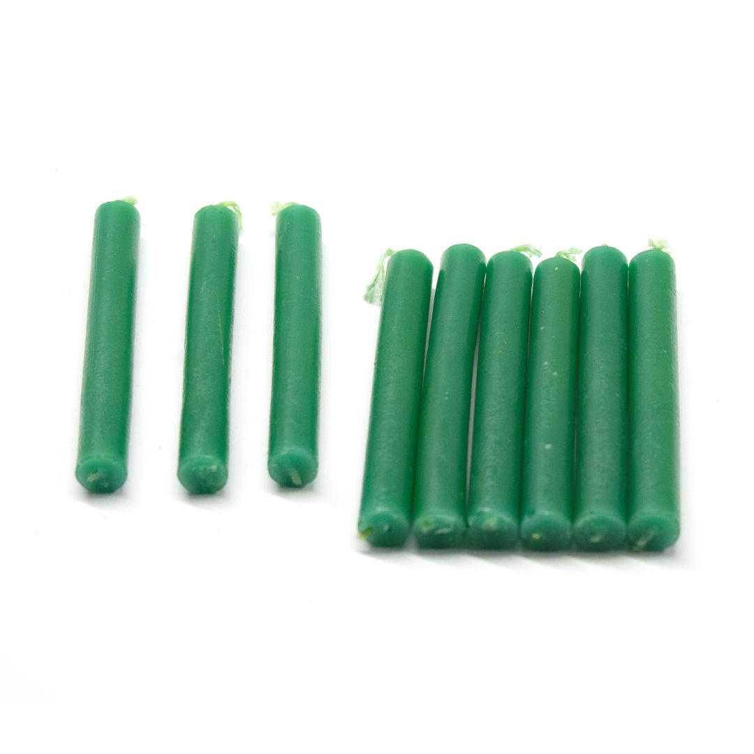 Vrinda - Wholesale Tapered Candle/Candlestick - 4''Chime/Spell candles(pack of 20) Green1