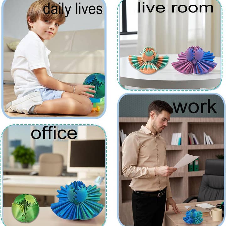 VIGOR - Wholesale Fidget Toy - Kids - Sensory Toys 3D Printed Gear Ball Fidget Spinners Spin Ball
