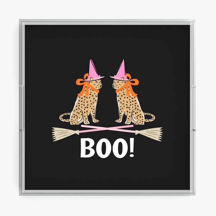Halloween-Leoparden-Tablett | Acryl-Tablett | Herbst-Serviertablett für den Großhandel von Clairebella Personalized Gifts & Pillows