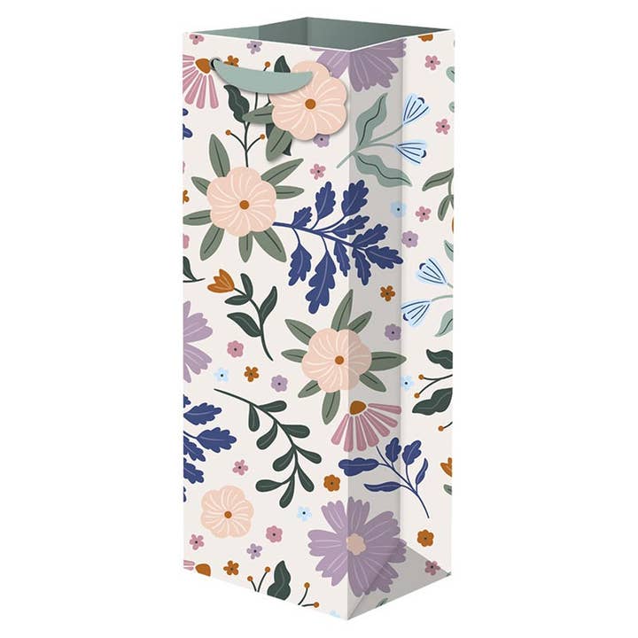 Floral Bloom Gift Bag - Bottle for wholesale by The Gift Wrap Company