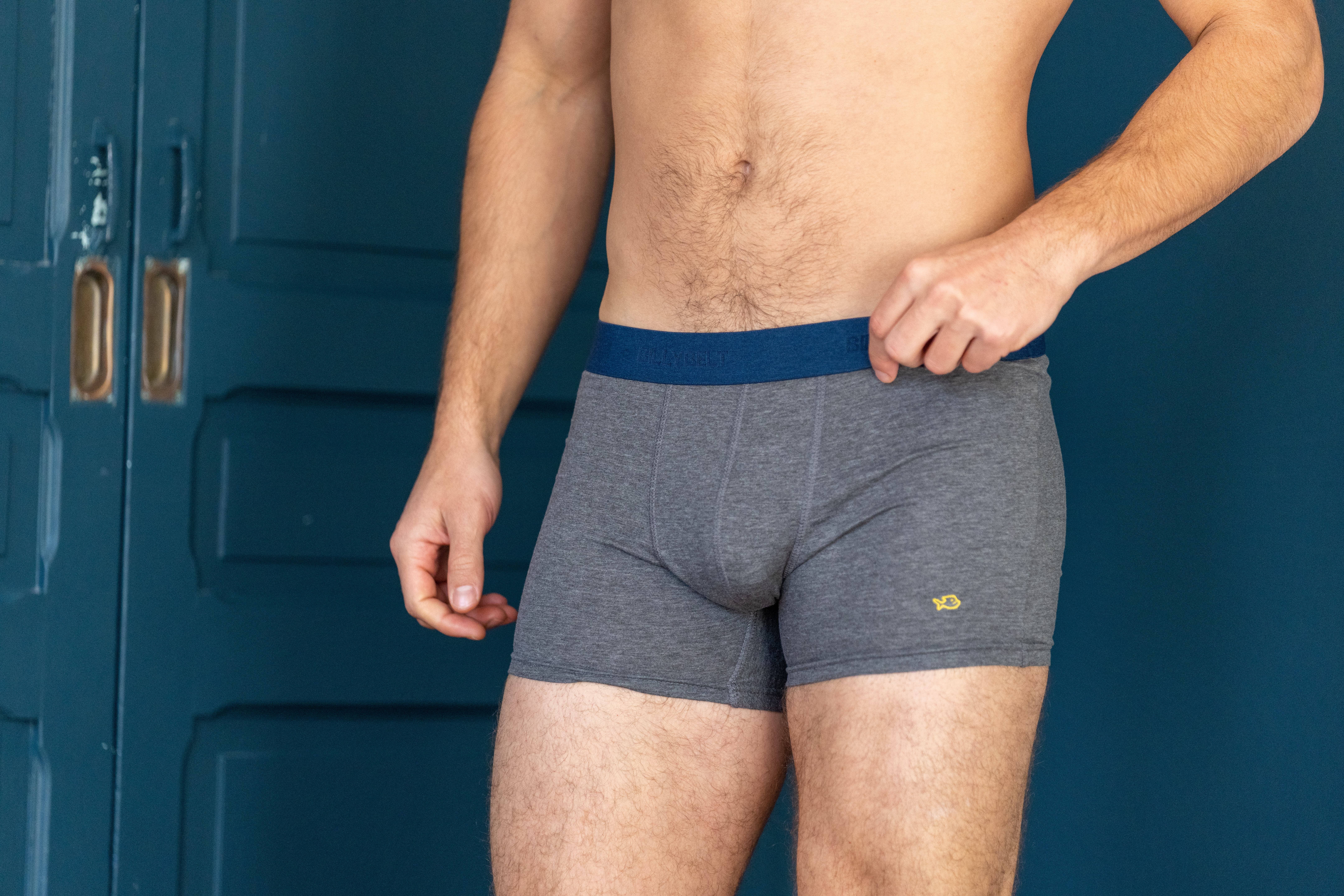 BILLYBELT – wholesale Underwear – Men's – Heather grey organic cotton boxer shorts3