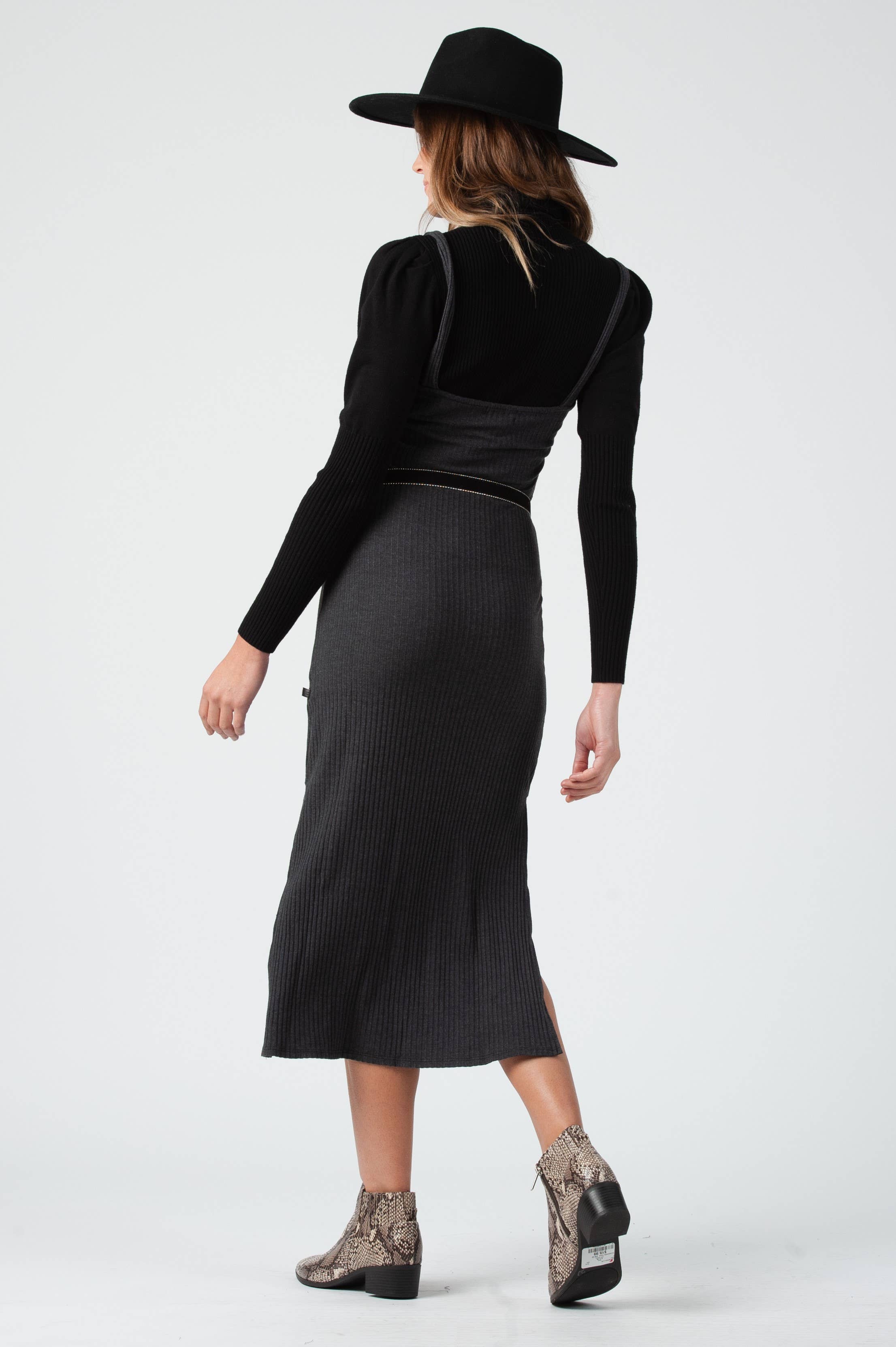 Lucca Couture - Wholesale Dress - Women's - Soft Knit Rib Midi Dress1