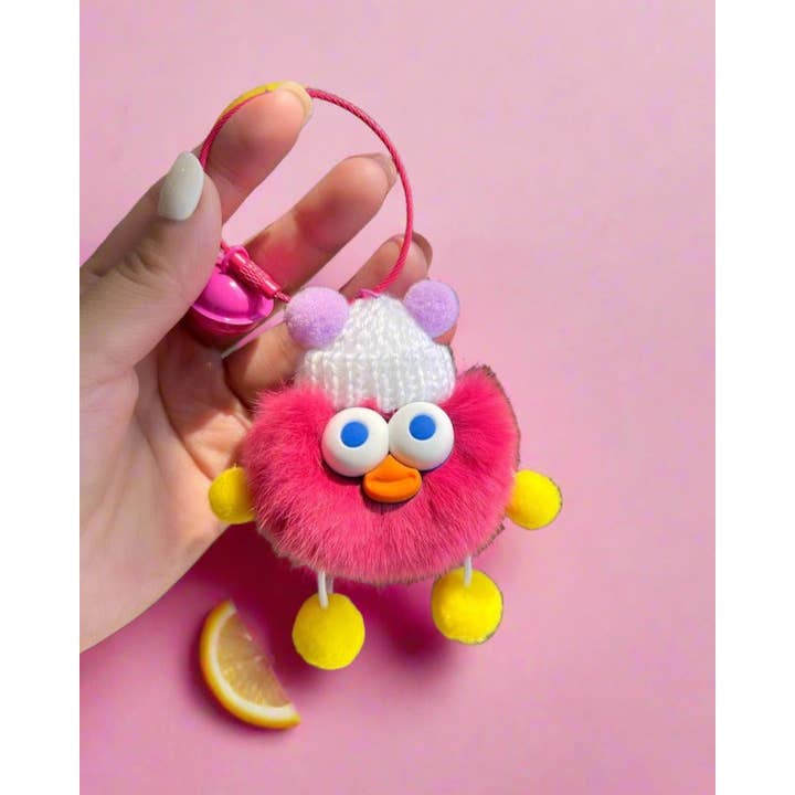 Süßes Entlein, Schlüsselanhänger aus Plüschball für den Großhandel von KiddieKickz