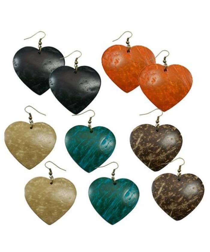 DK Hawaii - Wholesale Dangle Earrings - Coconut Heart Earrings