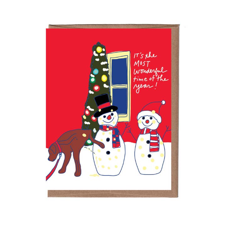 Biglietto di auguri natalizio Dog Pee - Solo per la vendita all'ingrosso da parte di La Familia Green