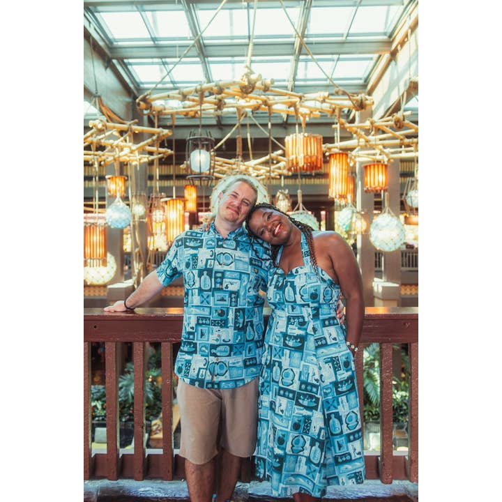 Park Candy - Wholesale Dress - Women's - Blue Hawaii Tiki Tiki Sweetheart Swing Dress1