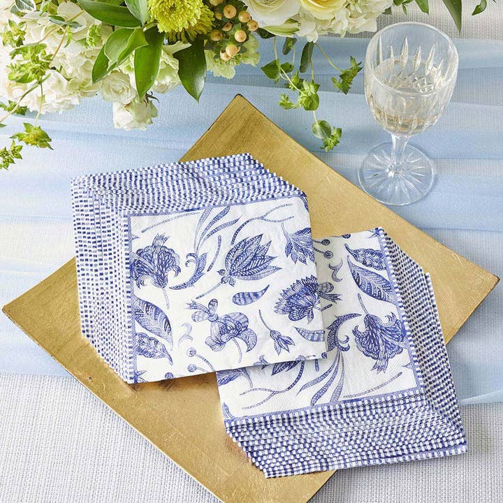 Kate Aspen - Wholesale Disposable Napkin - Blue Willow 2 Ply Paper Napkins (Set of 30)