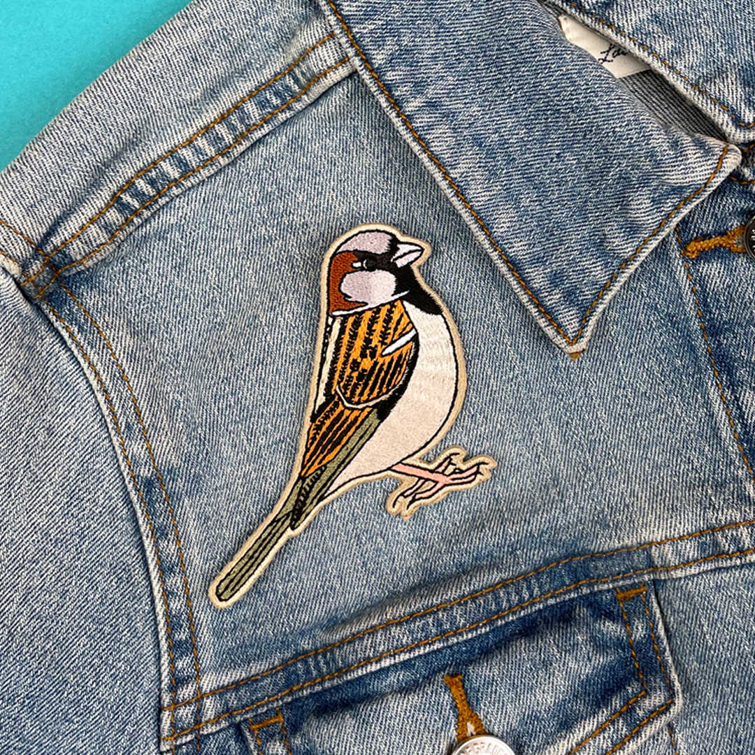 Pawprint Family – wholesale Patch – House Sparrow Sew On Patch3