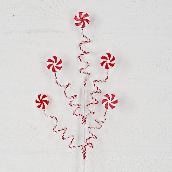 32017-26in Branch-Peppermint Candyx5 on springing for wholesale by Holiday Depot Inc.