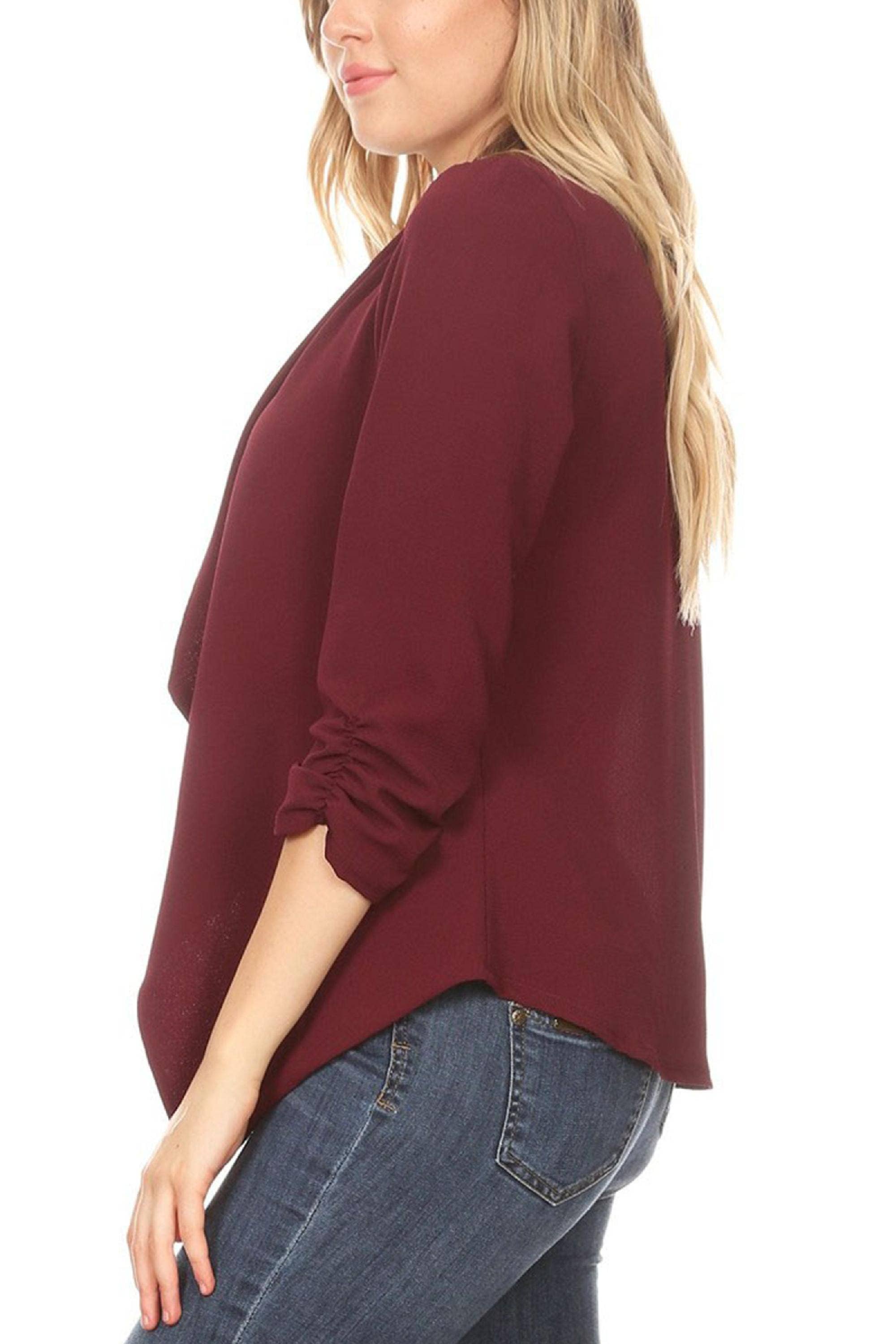 MOA COLLECTION - Wholesale Blazer - Women's - Women's Woven Casual Relaxed Fit Open Front Blazer Jacket11