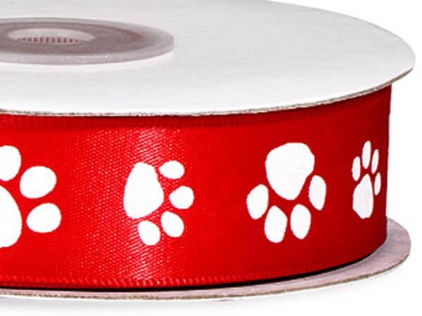 Nashville Wraps - Wholesale Ribbon - Gift Wrapping - Paw Print Satin Ribbon3