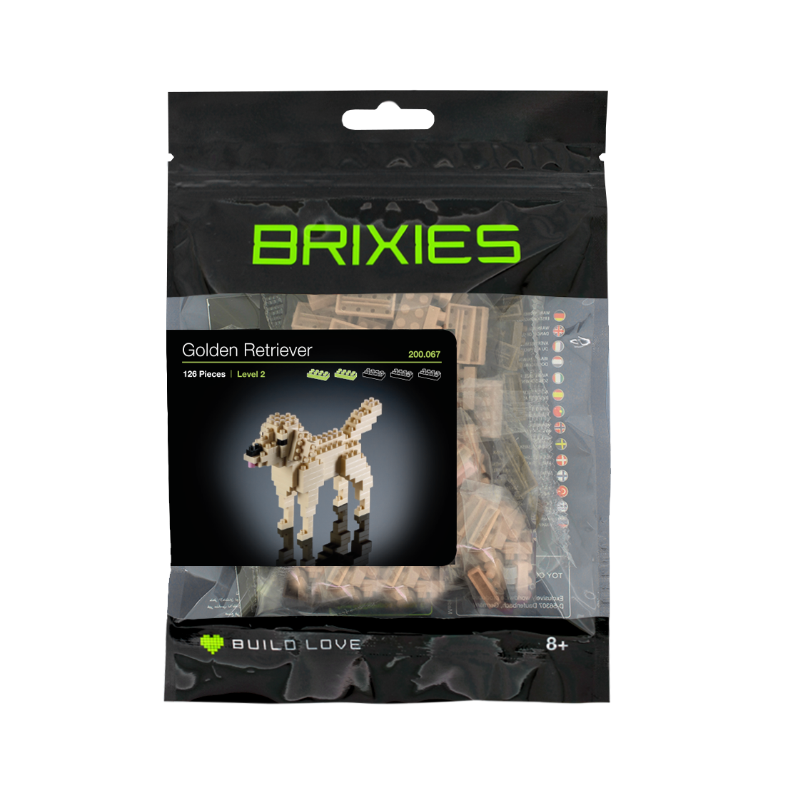 Brixies – Engroshandel Build-a-toy - Børn – BRIXIES Golden Retriever byggesæt1
