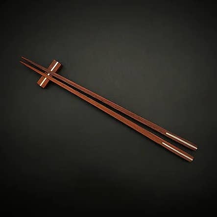 Padauk and Silver Chopsticks with Chopstick Rest for wholesale by Wood Symphony Design