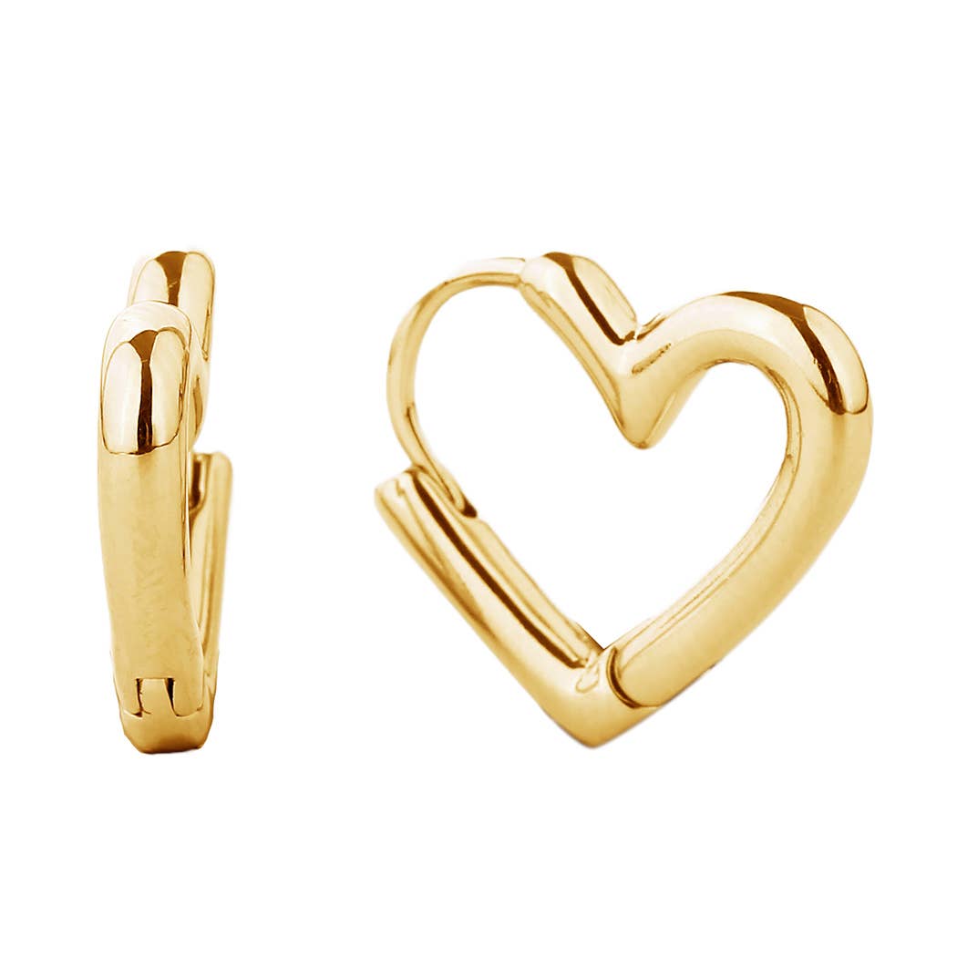 Fashion City – Engroshandel Huggie-øreringe – 14 K guld-dyppet hjerteformet Huggie ørering1