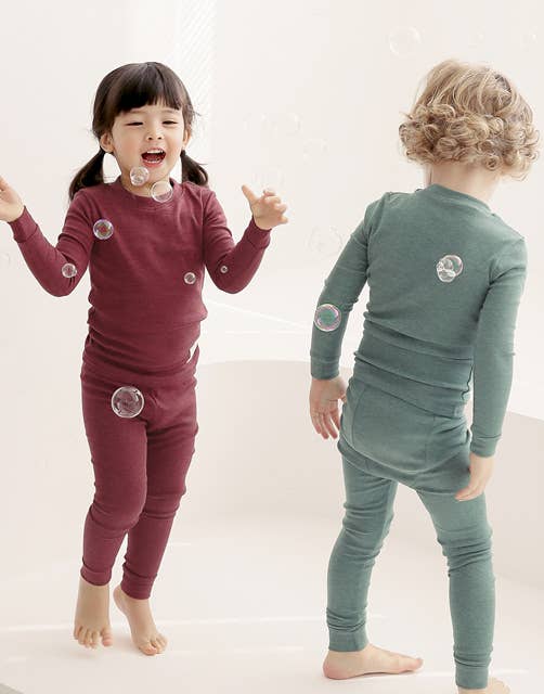 New Melange Red Long Sleeve PJs for wholesale on Faire5