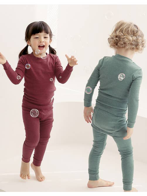 New Melange Red Long Sleeve PJs for wholesale on Faire5