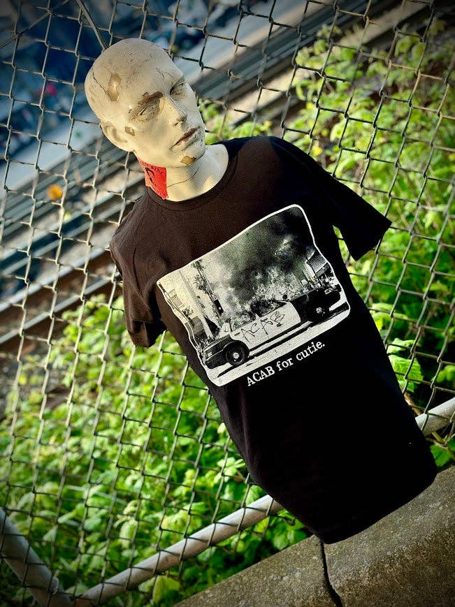 Three Raccoons - Wholesale Screen Printed T-Shirt - Unisex - ACAB for Cutie t-shirt.4