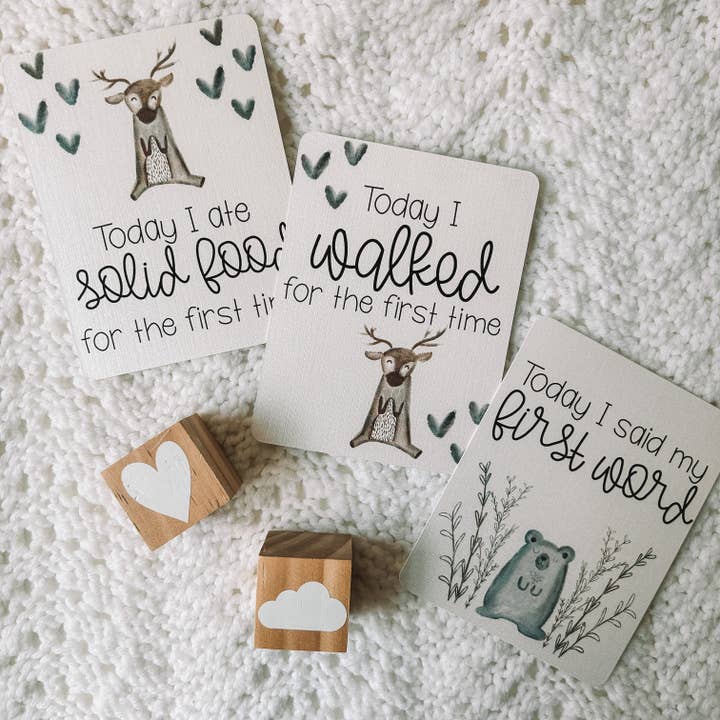 This Little Love Co - Wholesale Milestone Art/Keepsake - Kids & Baby - Baby Milestone Cards - Woodland Animals8