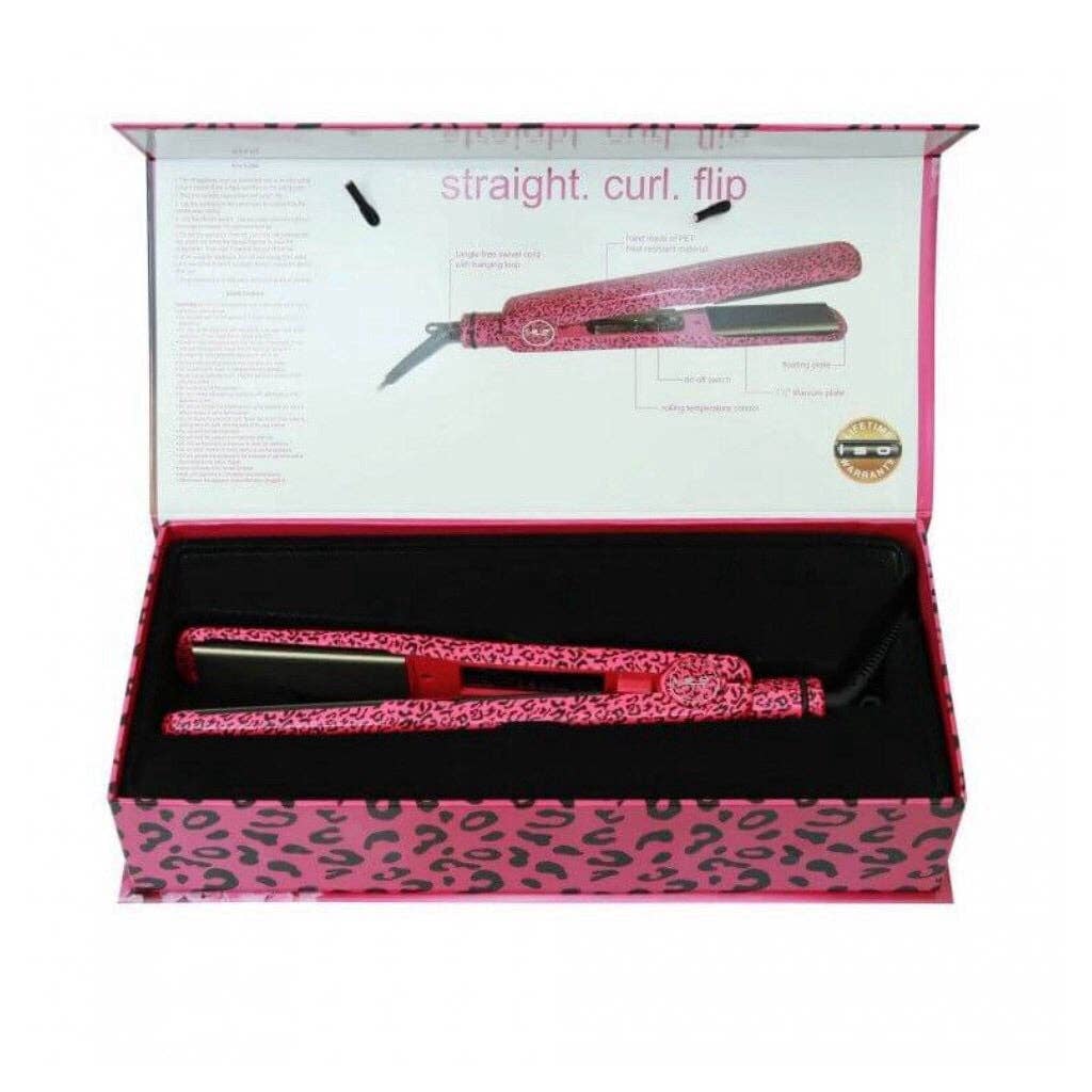 ISO Beauty - Wholesale Straightener/Flat Iron - ISO Beauty Omega Pink Leopard Titanium Flat Iron4