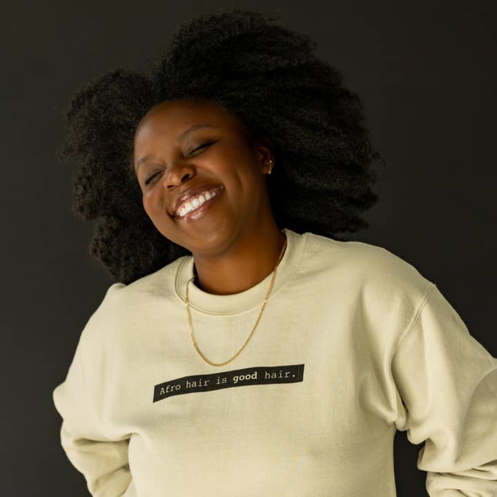 Afro Hair Is Good Hair Crewneck Sweatshirt for wholesale by Fanm Djanm