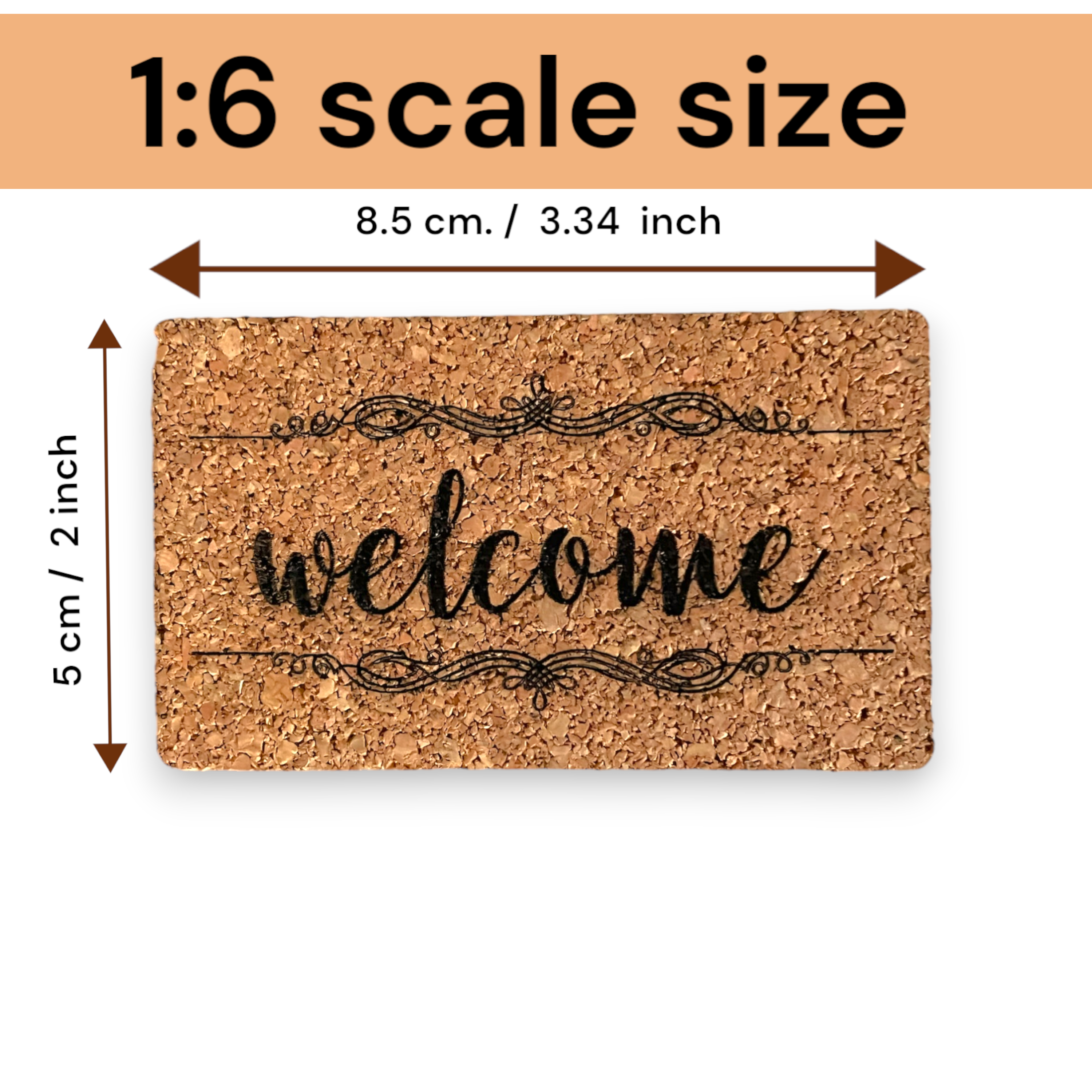 MB Cordas - Wholesale Door Mat - 1:6 Dollhouse Doormat Miniature Cork Rug Floor 1:12 scal Mat0