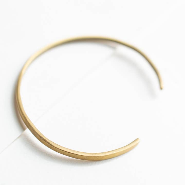 Minimal Matte Brass Cuff for wholesale by Fair + Simple